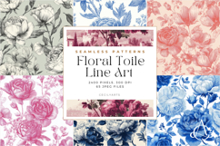 Floral Toile Line Art pattern Product Image 1