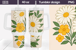 Daisy Tumbler Wrap Design | 40 oz Summer Floral Sublimation Product Image 1