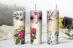 Flowers Tumbler Png, Tumbler Sublimation, 20 Oz Tumbler Png Product Image 1