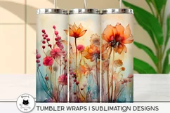 tumblers with beautiful floral wrap