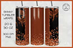 Glitter Floral Tumbler Wrap|20 & 30 OZ Skinny Tumbler Design Product Image 1