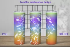 Floral tumbler design | Silhouette flower sublimation Product Image 1