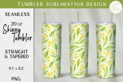 Spring Floral Tumbler Sublimation. Watercolor Tumbler Wrap Product Image 1
