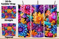 Floral Tumbler Wrap, Seamless 3D PNG