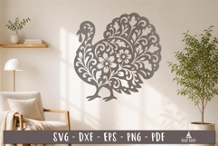 Floral Turkey Wall Decor SVG Laser Cut design