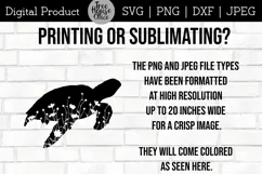 Floral Turtle SVG Digital File features turtle silhouette with wildflowers inside.  Directions given for cutting printing or sublimating