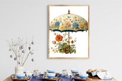 Floral Umbrella Clipart Sublimation Product Image 2