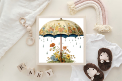 Floral Umbrella Clipart Sublimation Product Image 3