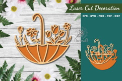 Floral Umbrella Laser Cut Decoration Product Image 1