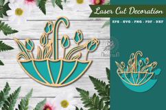Floral Umbrella Laser Cut Decoration Product Image 1