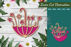 Floral Umbrella Laser Cut Decoration Product Image 1