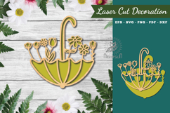 Floral Umbrella Laser Cut Decoration Product Image 1