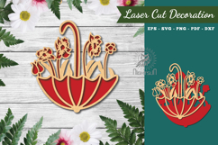 Floral Umbrella Laser Cut Decoration Product Image 1