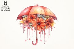 Floral Umbrella Watercolor Sublimation Png Bundle Product Image 5