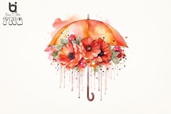 Floral Umbrella Watercolor Sublimation Png Bundle Product Image 2
