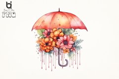 Floral Umbrella Watercolor Sublimation Png Bundle Product Image 3