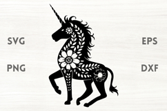 Floral unicorn SVG Product Image 1
