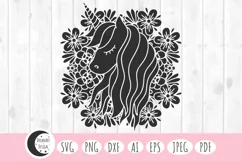 floral unicorn svg