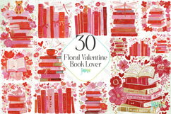 Floral Valentine Book Lover Clipart Product Image 1