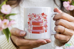 Floral Valentine Book Lover Clipart Product Image 4