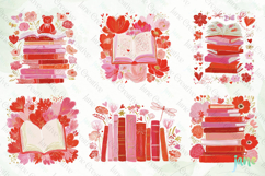 Floral Valentine Book Lover Clipart Product Image 2