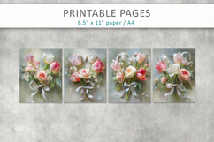 floral heart valentine pages, romantic wall art Product Image 2