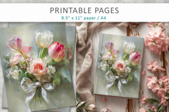 floral heart valentine pages, romantic wall art Product Image 6