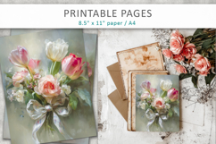 floral heart valentine pages, romantic wall art Product Image 8