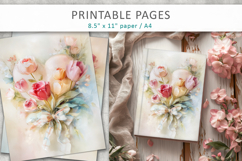floral heart printable pages Product Image 8