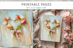 valentine printable art, romantic floral Product Image 1