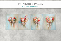flower heart valentine printable pages Product Image 2