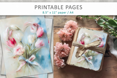 flower heart printable pages, love themed digital paper Product Image 4