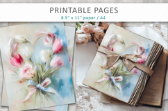 flower heart printable pages, love themed digital paper Product Image 6