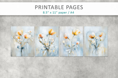 flower heart printable pages, flower heart painting Product Image 2