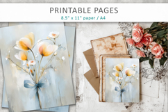 flower heart printable pages, flower heart painting Product Image 1