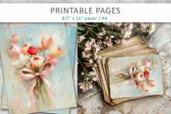 flower heart printable pages, scrapbook paper Product Image 6