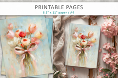 flower heart printable pages, scrapbook paper Product Image 8