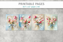 floral heart printable greeting cards, junk journal Product Image 2