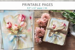 floral heart printable greeting cards, junk journal Product Image 4