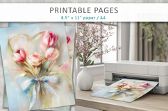 floral heart printable greeting cards, junk journal Product Image 5