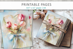 floral heart printable greeting cards, junk journal Product Image 6