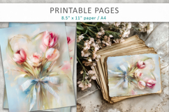 floral heart printable greeting cards, junk journal Product Image 7