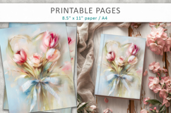 floral heart printable greeting cards, junk journal Product Image 8