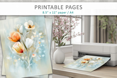 floral heart valentine pages, junk journal Product Image 4