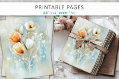 floral heart valentine pages, junk journal Product Image 5