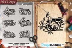 Floral Vintage Camera With Nature Scenery Illustrations Product Image 1