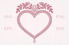 Floral Summer vintage heart SVG Product Image 3