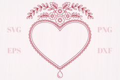 Floral Summer vintage heart SVG Product Image 5