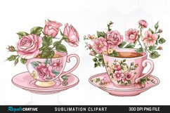 Floral Vintage Tea Cup Design Clipart Product Image 1