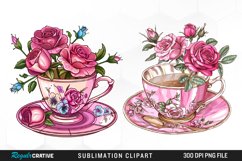 Floral Vintage Tea Cup Clipart Bundle Product Image 2